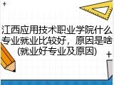 江西应用技术职业学院什么专业就业比较好，原因是啥(就业好专业及原因)