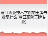 营口职业技术学院的王牌专业是什么(营口职院王牌专业)