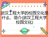 武汉工程大学的校园文化是什么，简介(武汉工程大学校园文化)