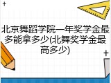 北京舞蹈学院一年奖学金最多能拿多少(北舞奖学金最高多少)