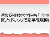 酒泉职业技术学院有几个校区,有多少人(酒泉学院规模)