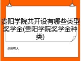 贵阳学院共开设有哪些类型奖学金(贵阳学院奖学金种类)