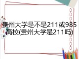 贵州大学是不是211或985高校(贵州大学是211吗)