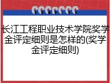 长江工程职业技术学院奖学金评定细则是怎样的(奖学金评定细则)
