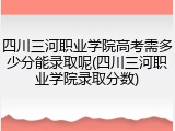 四川三河职业学院高考需多少分能录取呢(四川三河职业学院录取分数)