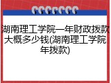 湖南理工学院一年财政拨款大概多少钱(湖南理工学院年拨款)