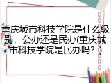 重庆城市科技学院是什么级别，公办还是民办(重庆城市科技学院是民办吗？)