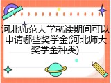 河北师范大学就读期间可以申请哪些奖学金(河北师大奖学金种类)