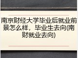 南京财经大学毕业后就业前景怎么样，毕业生去向(南财就业去向)