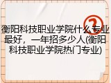 衡阳科技职业学院什么专业最好，一年招多少人(衡阳科技职业学院热门专业)