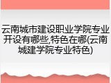 云南城市建设职业学院专业开设有哪些,特色在哪(云南城建学院专业特色)