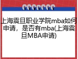 上海震旦职业学院mba如何申请，是否有mba(上海震旦MBA申请)