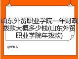 山东外贸职业学院一年财政拨款大概多少钱(山东外贸职业学院年拨款)