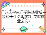 江苏大学京江学院毕业后一般能干什么呢(京江学院就业去向)