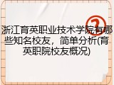浙江育英职业技术学院有哪些知名校友，简单分析(育英职院校友概况)