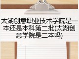 太湖创意职业技术学院是一本还是本科第二批(太湖创意学院是二本吗)