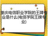 重庆电信职业学院的王牌专业是什么(电信学院王牌专业)