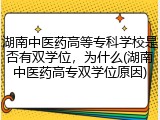 湖南中医药高等专科学校是否有双学位，为什么(湖南中医药高专双学位原因)