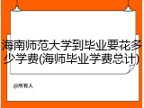 海南师范大学到毕业要花多少学费(海师毕业学费总计)
