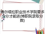博尔塔拉职业技术学院要多少分才能进(博职院录取分数)