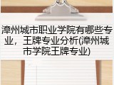 漳州城市职业学院有哪些专业，王牌专业分析(漳州城市学院王牌专业)