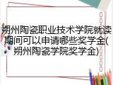 朔州陶瓷职业技术学院就读期间可以申请哪些奖学金(朔州陶瓷学院奖学金)
