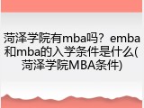 菏泽学院有mba吗？emba和mba的入学条件是什么(菏泽学院MBA条件)
