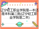 辽宁轻工职业学院是一本还是本科第二批(辽宁轻工职业学院是二本)