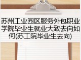 苏州工业园区服务外包职业学院毕业生就业大致去向如何(苏工院毕业生去向)