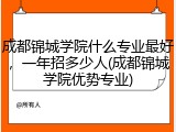 成都锦城学院什么专业最好，一年招多少人(成都锦城学院优势专业)