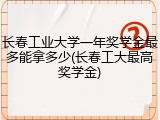 长春工业大学一年奖学金最多能拿多少(长春工大最高奖学金)