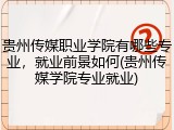 贵州传媒职业学院有哪些专业，就业前景如何(贵州传媒学院专业就业)