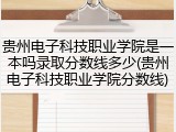 贵州电子科技职业学院是一本吗录取分数线多少(贵州电子科技职业学院分数线)