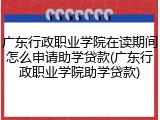 广东行政职业学院在读期间怎么申请助学贷款(广东行政职业学院助学贷款)