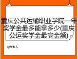 重庆公共运输职业学院一年奖学金最多能拿多少(重庆公运奖学金最高金额)