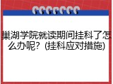 巢湖学院就读期间挂科了怎么办呢？(挂科应对措施)
