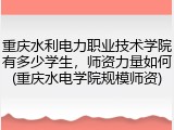 重庆水利电力职业技术学院有多少学生，师资力量如何(重庆水电学院规模师资)