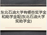 东北石油大学有哪些奖学金和助学金呢(东北石油大学奖助学金)