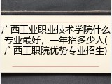 广西工业职业技术学院什么专业最好，一年招多少人(广西工职院优势专业招生)