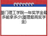 厦门理工学院一年奖学金最多能拿多少(厦理最高奖学金)