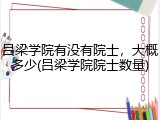 吕梁学院有没有院士，大概多少(吕梁学院院士数量)