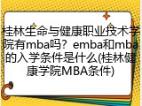 桂林生命与健康职业技术学院有mba吗？emba和mba的入学条件是什么(桂林健康学院MBA条件)