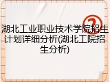 湖北工业职业技术学院招生计划详细分析(湖北工院招生分析)