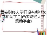 西安财经大学开设有哪些奖学和助学金(西安财经大学奖助学金)