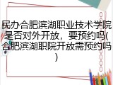民办合肥滨湖职业技术学院是否对外开放，要预约吗(合肥滨湖职院开放需预约吗)