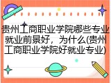 贵州工商职业学院哪些专业就业前景好，为什么(贵州工商职业学院好就业专业)