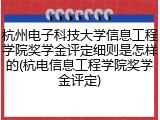 杭州电子科技大学信息工程学院奖学金评定细则是怎样的(杭电信息工程学院奖学金评定)