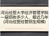 河北经贸大学经济管理学院一届招收多少人，最近几年(河北经贸经管招生规模)