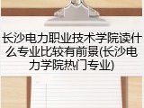 长沙电力职业技术学院读什么专业比较有前景(长沙电力学院热门专业)