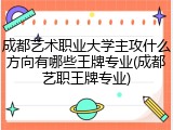 成都艺术职业大学主攻什么方向有哪些王牌专业(成都艺职王牌专业)
